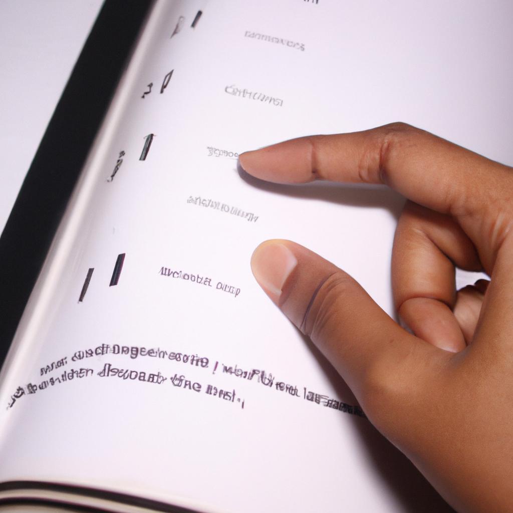 Person adjusting book formatting